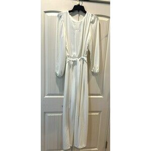 DKNY Ivory Belted Lined wide Leg Jumpsuit Women's Size 10
